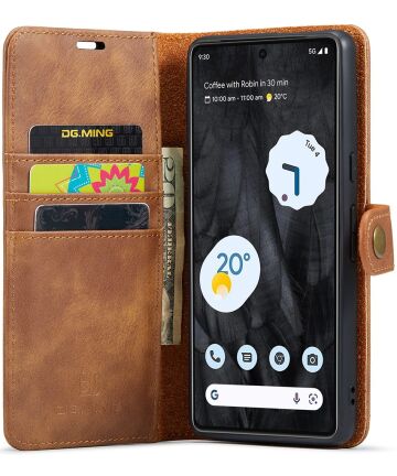 DG Ming Google Pixel 8 Pro Hoesje Retro Wallet Book Case Bruin Hoesjes