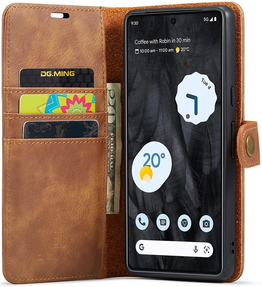 DG Ming Google Pixel 8 Pro Hoesje Retro Wallet Book Case Bruin afbeelding 1