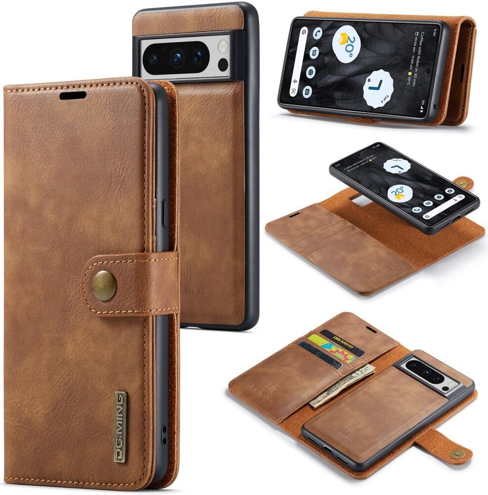 DG Ming Google Pixel 8 Pro Hoesje Retro Wallet Book Case Bruin afbeelding 2