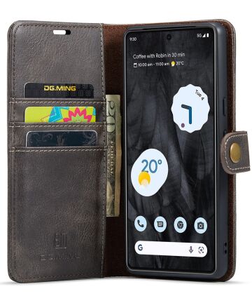 DG Ming Google Pixel 8 Pro Hoesje Retro Wallet Book Case Grijs Hoesjes