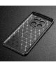 Huawei Mate 50 Pro Hoesje Siliconen Carbon TPU Back Cover Zwart