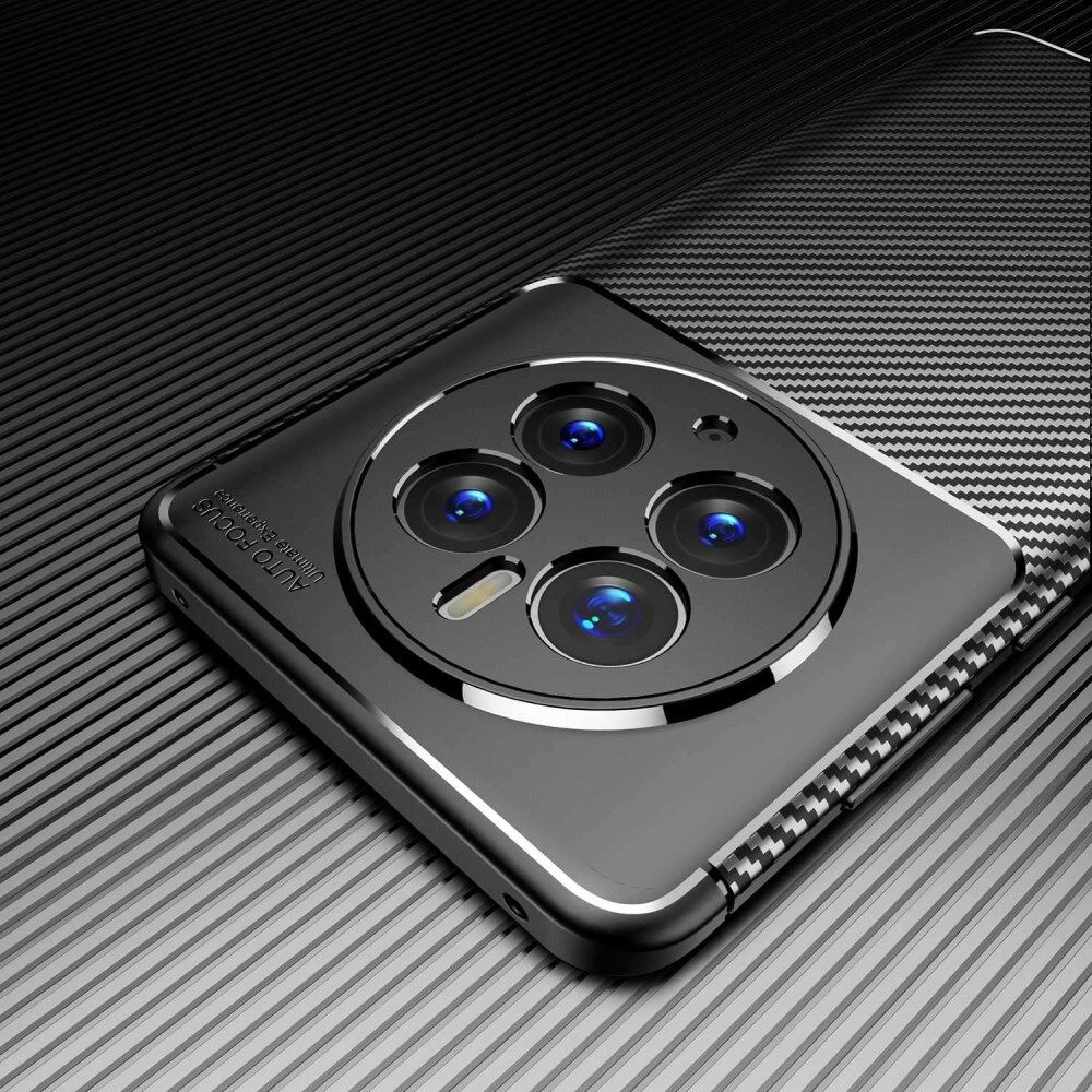 Huawei Mate 50 Pro Hoesje Siliconen Carbon TPU Back Cover Zwart afbeelding 11