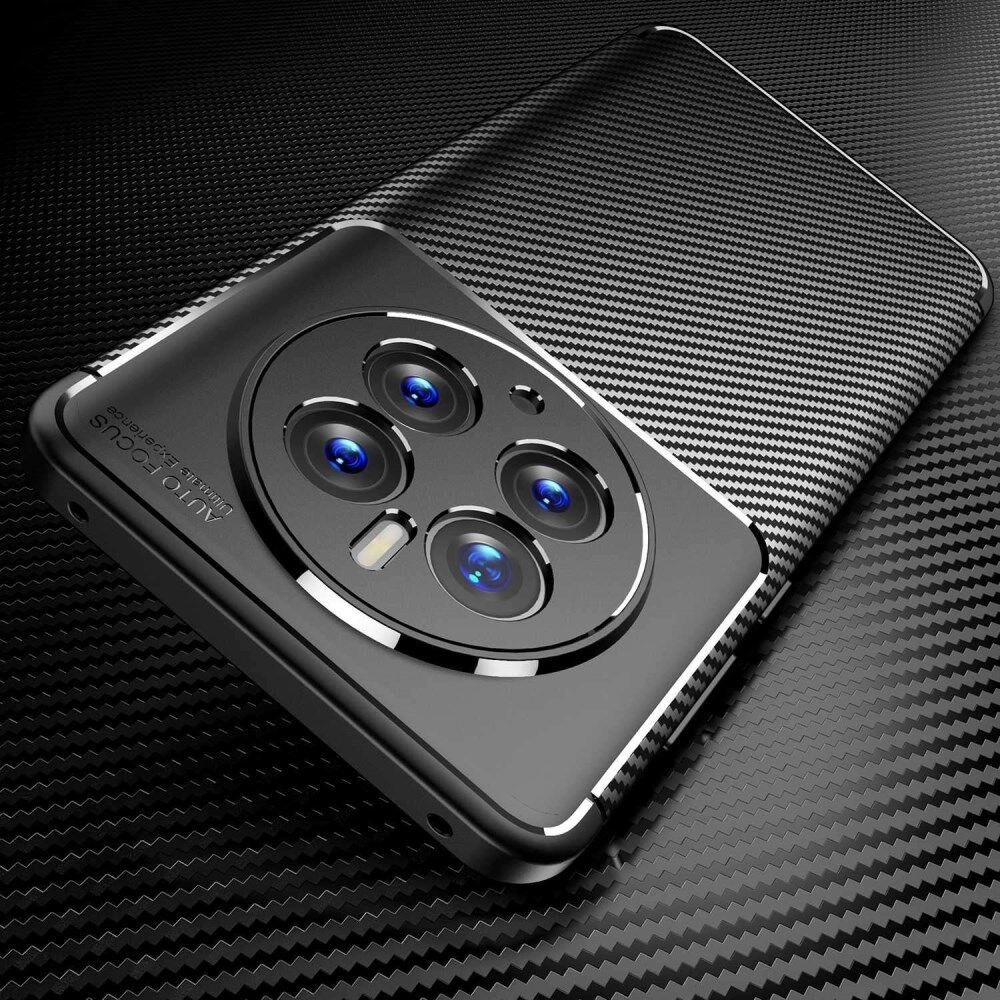 Huawei Mate 50 Pro Hoesje Siliconen Carbon TPU Back Cover Zwart afbeelding 6