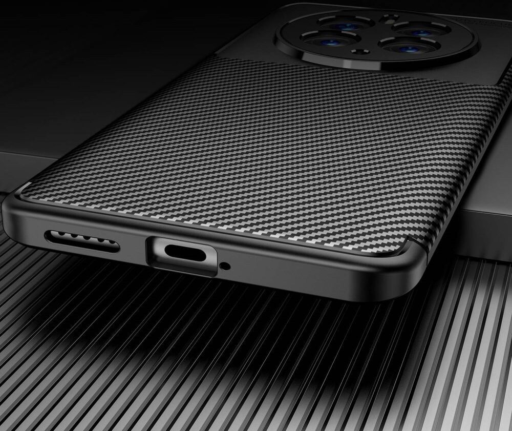 Huawei Mate 50 Pro Hoesje Siliconen Carbon TPU Back Cover Zwart afbeelding 7
