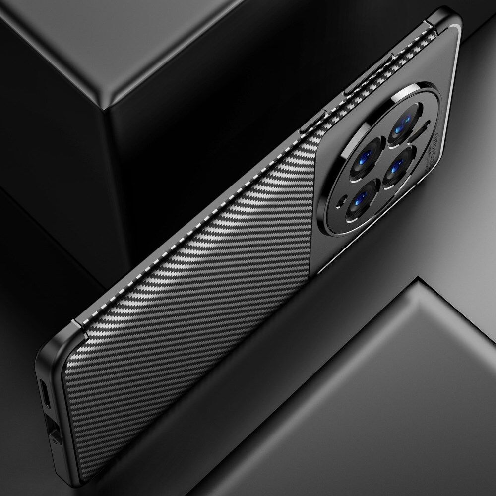 Huawei Mate 50 Pro Hoesje Siliconen Carbon TPU Back Cover Zwart afbeelding 8