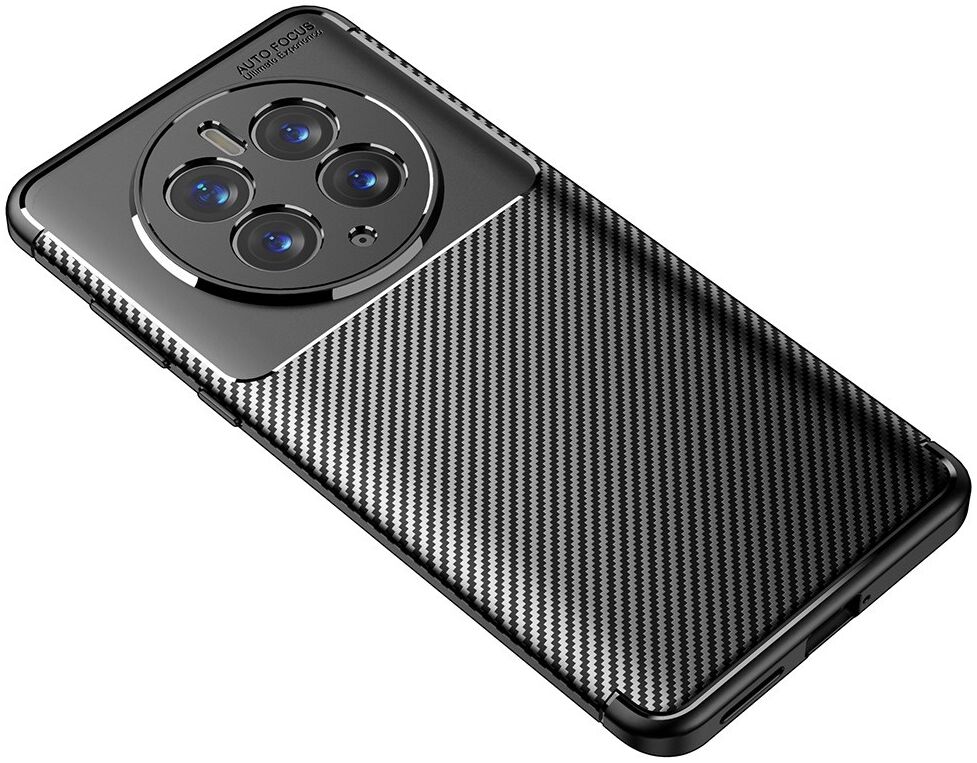 Huawei Mate 50 Pro Hoesje Siliconen Carbon TPU Back Cover Blauw afbeelding 4
