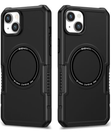Apple iPhone 15 Hoesje met MagSafe Shockproof Back Cover Zwart Hoesjes