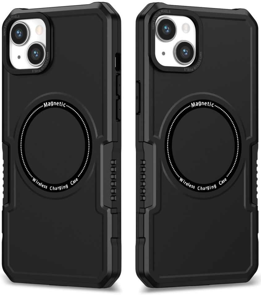 Apple iPhone 15 Hoesje met MagSafe Shockproof Back Cover Zwart afbeelding 1