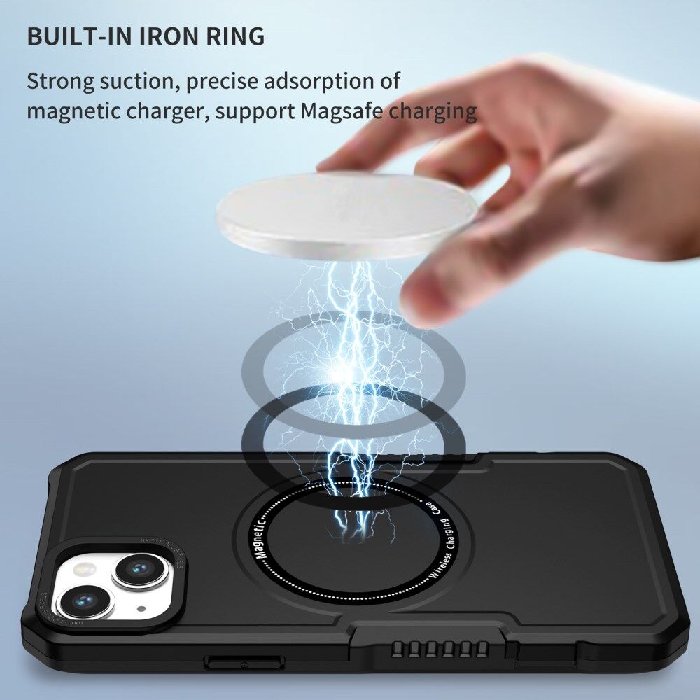 Apple iPhone 15 Hoesje met MagSafe Shockproof Back Cover Zwart afbeelding 4