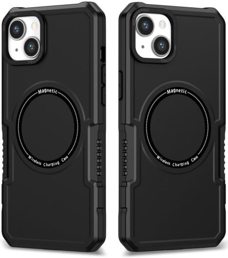 Apple iPhone 15 Hoesje met MagSafe Shockproof Back Cover Zwart afbeelding 1