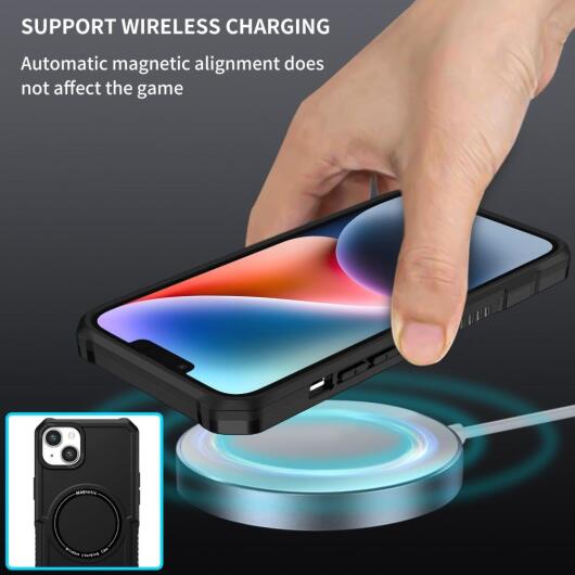 Apple iPhone 15 Hoesje met MagSafe Shockproof Back Cover Zwart afbeelding 9
