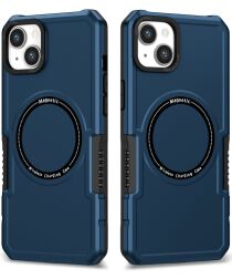 Apple iPhone 15 Hoesje met MagSafe Shockproof Back Cover Blauw