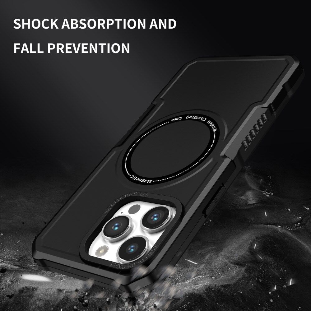 Apple iPhone 15 Pro Max Hoesje met MagSafe Shockproof Back Cover Zwart afbeelding 4