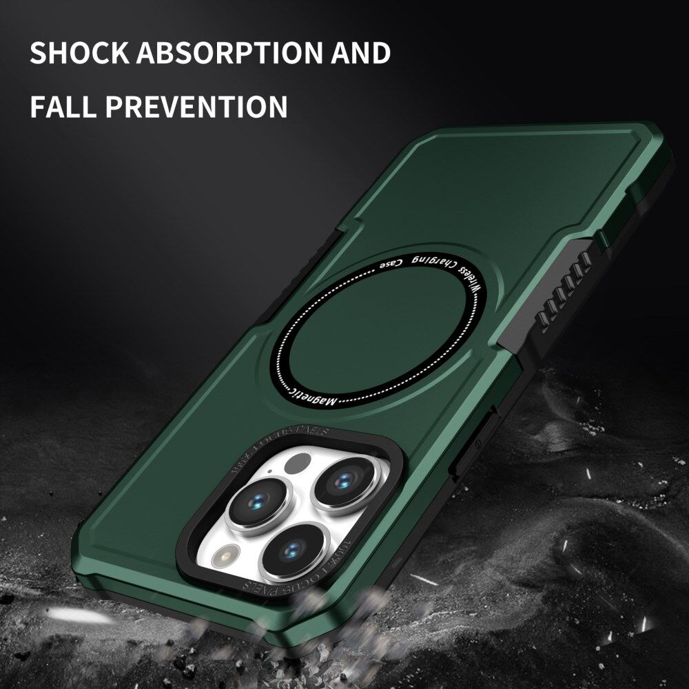 Apple iPhone 15 Pro Max Hoesje met MagSafe Shockproof Back Cover Groen afbeelding 3