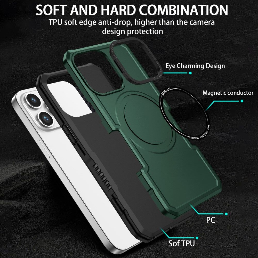 Apple iPhone 15 Pro Max Hoesje met MagSafe Shockproof Back Cover Groen afbeelding 7