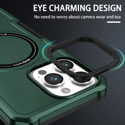 Apple iPhone 15 Pro Max Hoesje met MagSafe Shockproof Back Cover Groen afbeelding 5