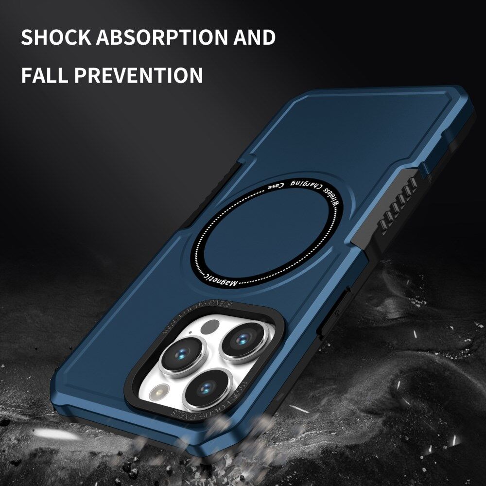Apple iPhone 15 Pro Max Hoesje met MagSafe Shockproof Back Cover Blauw afbeelding 3