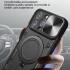 Apple iPhone 15 Pro Max Hoesje Camera Slider en Kickstand Ring Zwart afbeelding 5