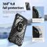Apple iPhone 15 Pro Hoesje met Magnetische Kickstand Ring Zwart afbeelding 2