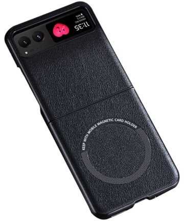 Motorola Razr 40 Hoesje MagSafe Kunstleer Back Cover Zwart Hoesjes