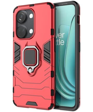 OnePlus Nord 3 Hoesje Magnetische Kickstand Back Cover Rood Hoesjes