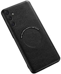 Samsung Galaxy S23 FE Hoesje met MagSafe Kunstleer Afwerking Zwart