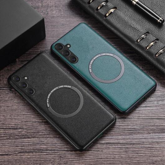 Samsung Galaxy S23 FE Hoesje met MagSafe Kunstleer Afwerking Zwart afbeelding 4