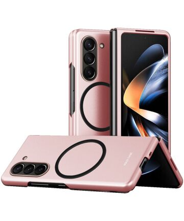 Samsung Galaxy Z Fold 5 Hoesje met MagSafe Back Cover Case Roze Hoesjes