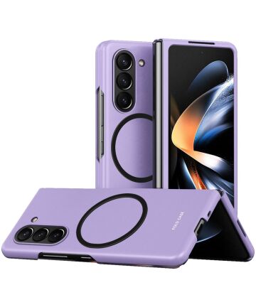Samsung Galaxy Z Fold 5 Hoesje met MagSafe Back Cover Case Paars Hoesjes