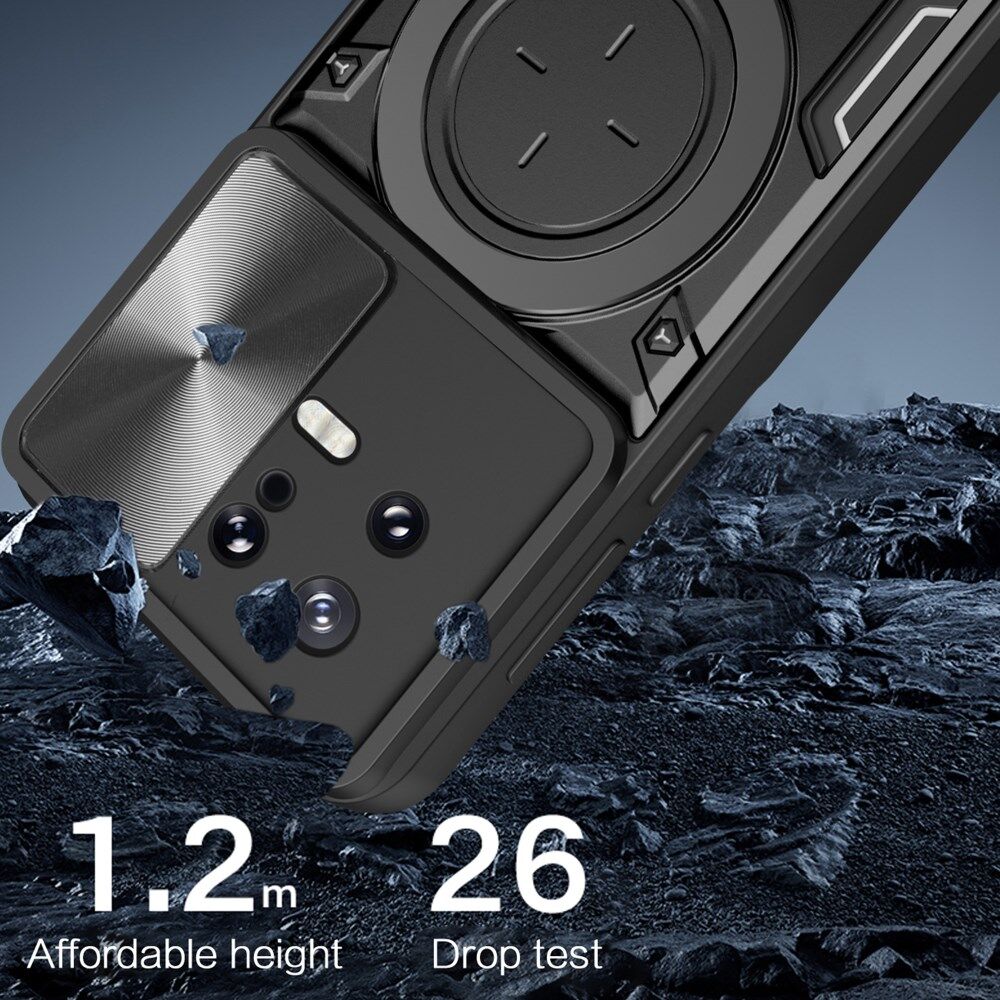 Xiaomi 13 Hoesje met Camera Slider en Kickstand Back Cover Zwart afbeelding 6