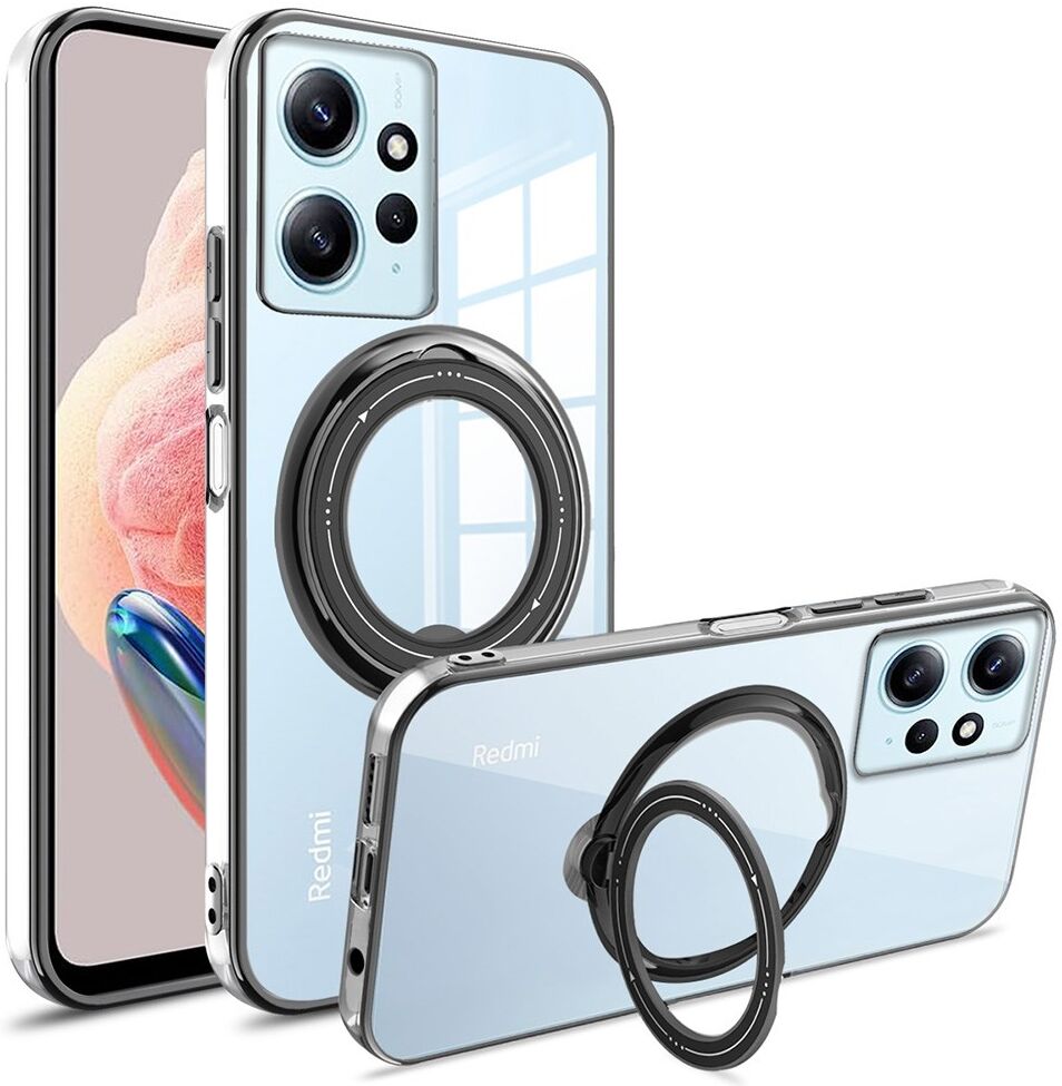Xiaomi Redmi Note 12 Hoesje met MagSafe Kickstand Ring Transparant afbeelding 1