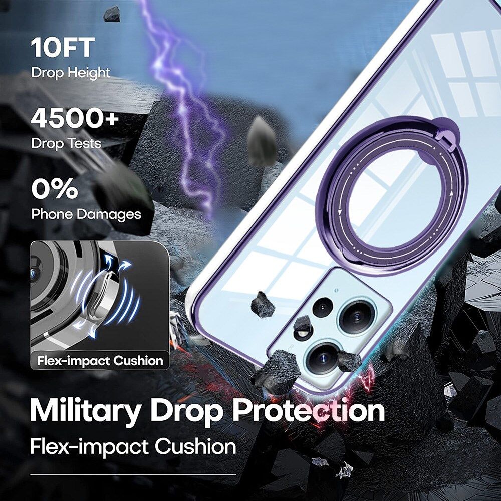 Xiaomi Redmi Note 12 Hoesje met MagSafe Kickstand Ring Transparant afbeelding 4