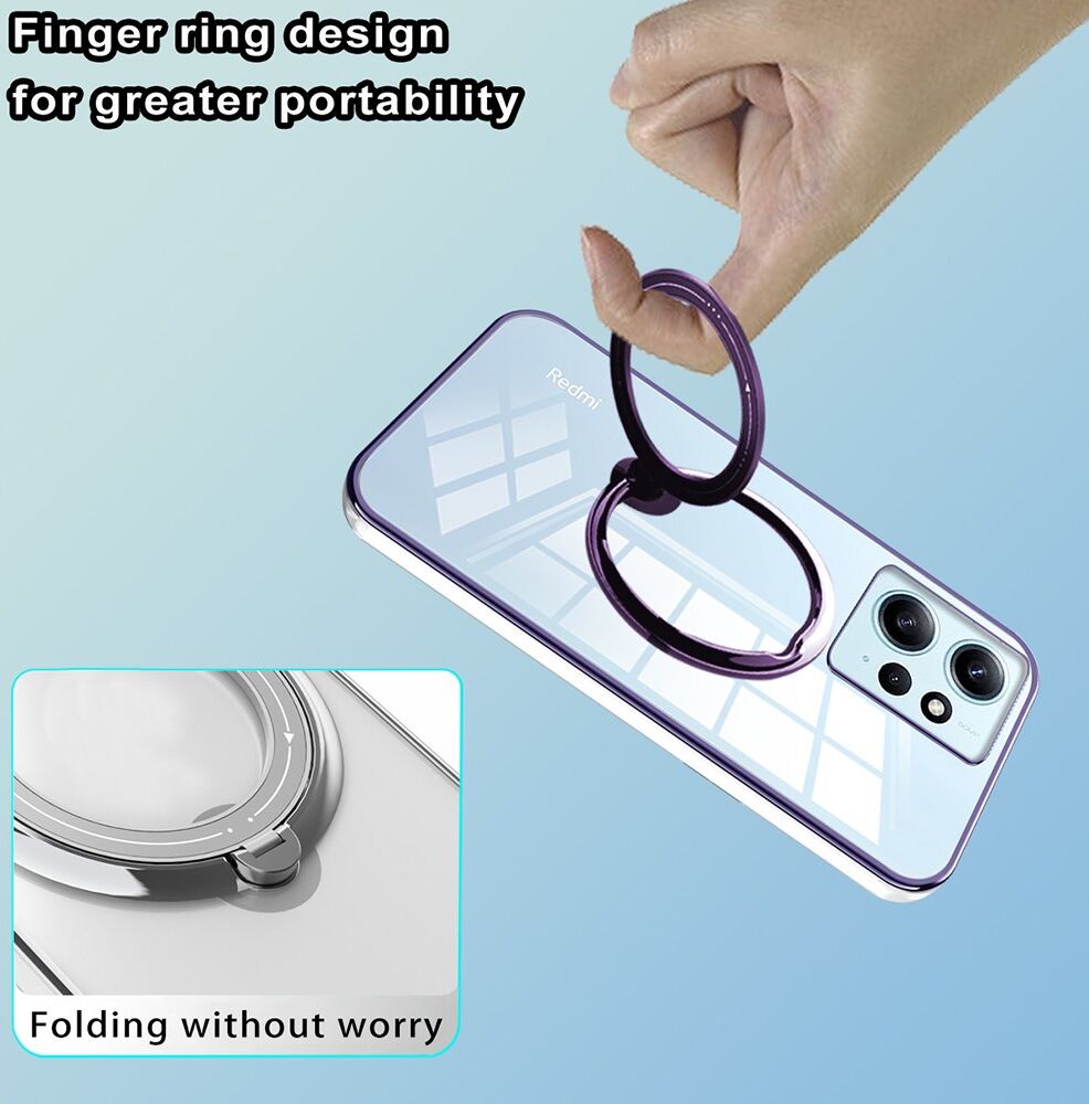 Xiaomi Redmi Note 12 Hoesje met MagSafe Kickstand Ring Transparant afbeelding 7