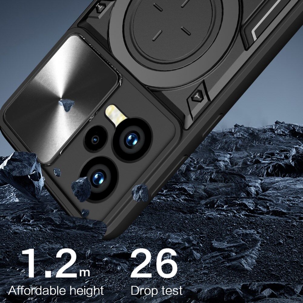 Xiaomi Redmi Note 12 5G/Poco X5 Camera Slider en Kickstand Ring Zwart afbeelding 4