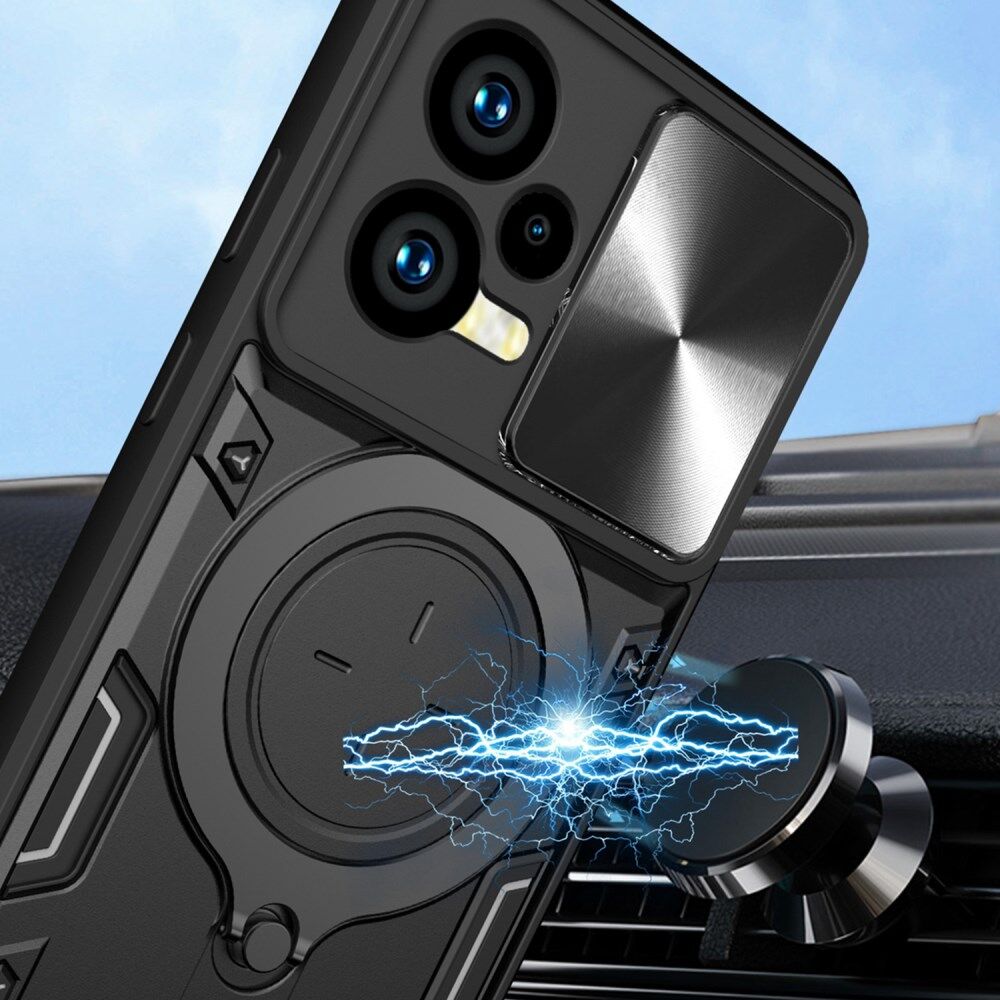Xiaomi Redmi Note 12 5G/Poco X5 Camera Slider en Kickstand Ring Zwart afbeelding 8
