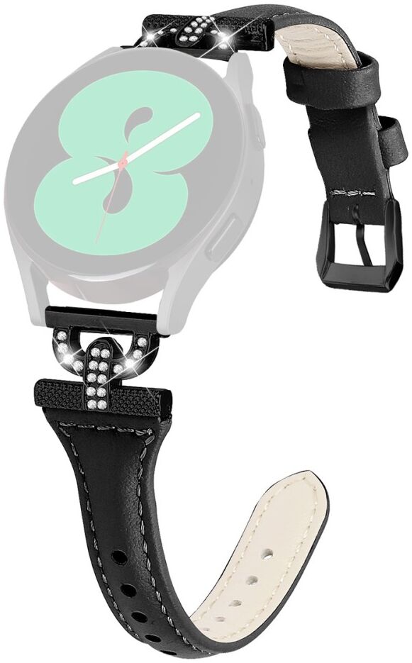 Universeel Smartwatch 20MM Bandje Echt Leer met Gespsluiting Zwart afbeelding 1