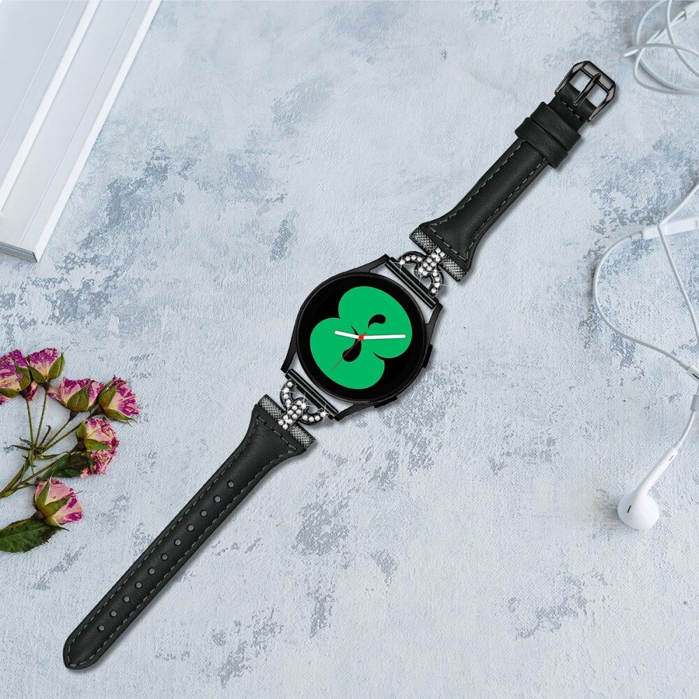 Universeel Smartwatch 20MM Bandje Echt Leer met Gespsluiting Zwart afbeelding 5