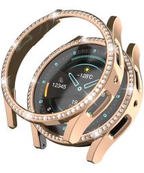 Samsung Galaxy Watch 6 40MM Hoesje Hard Plastic Diamant Roze Goud
