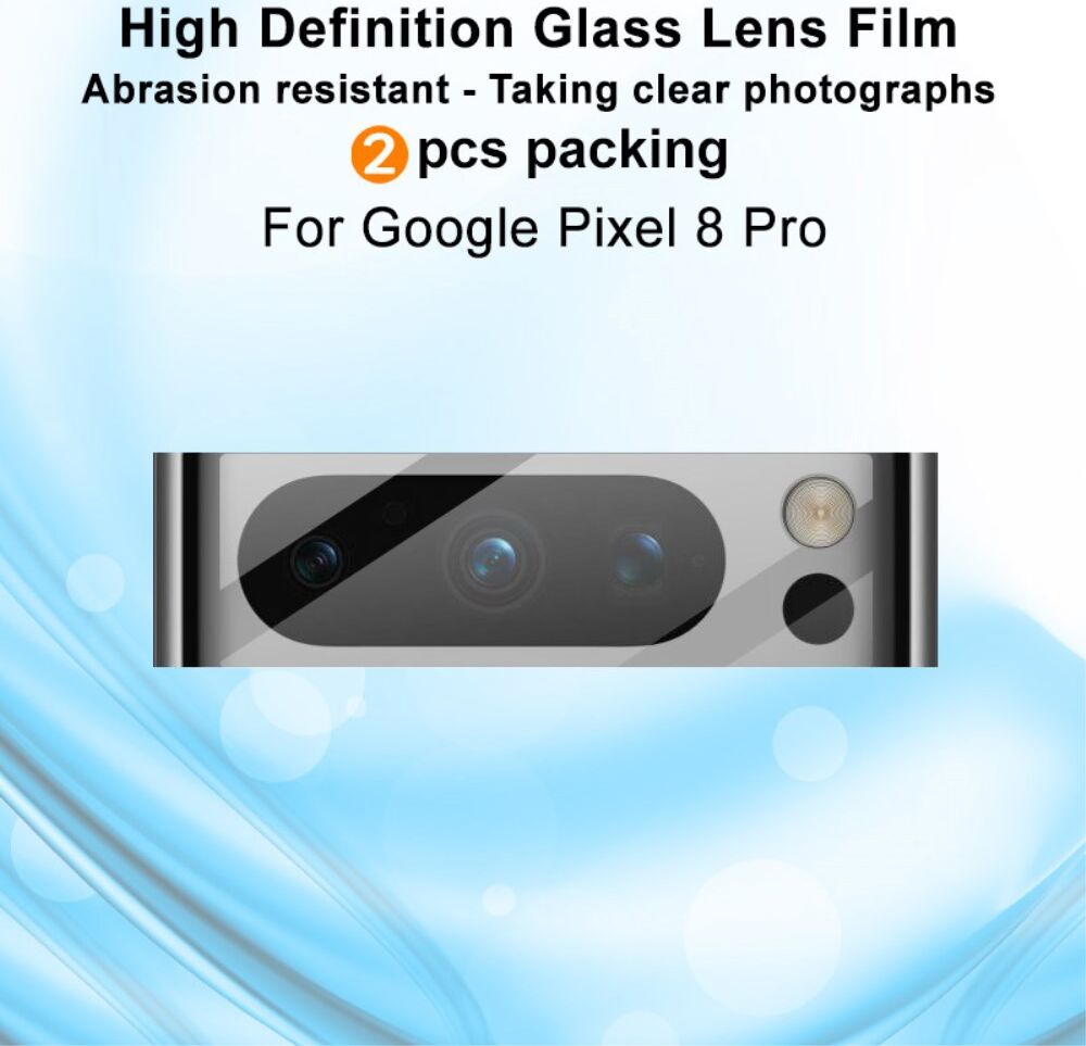 Imak Google Pixel 8 Pro Camera Lens Protector Tempered Glass (2-Pack) afbeelding 2