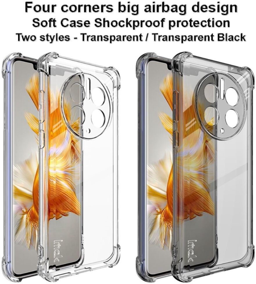 Imak Huawei Mate 50 Pro Hoesje Schokbestendig TPU Zwart Transparant afbeelding 6