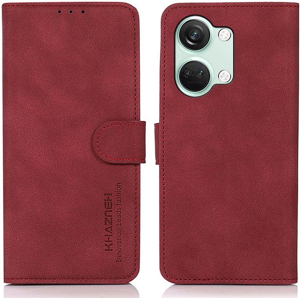 KHAZNEH OnePlus Nord 3 Hoesje Retro Wallet Book Case Rood afbeelding 2