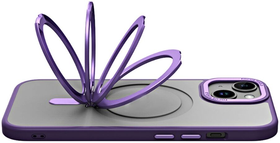 Apple iPhone 15 Plus Hoesje met MagSafe Kickstand Transparant afbeelding 10