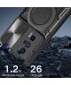 Xiaomi Poco F5 Pro Hoesje Camera Slider en Kickstand Back Cover Zwart
