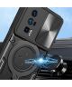 Xiaomi Poco F5 Pro Hoesje Camera Slider en Kickstand Back Cover Zwart