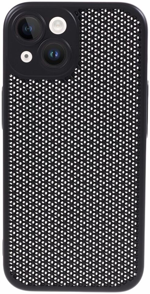 Apple iPhone 15 Hoesje Honingraat Back Cover Zwart afbeelding 1