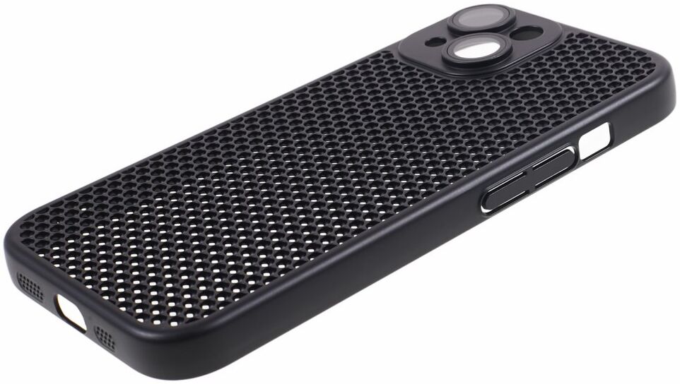 Apple iPhone 15 Hoesje Honingraat Back Cover Zwart afbeelding 5