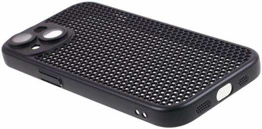 Apple iPhone 15 Hoesje Honingraat Back Cover Zwart afbeelding 4
