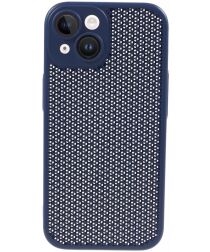 Apple iPhone 15 Hoesje Honingraat Back Cover Blauw