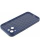 Apple iPhone 15 Hoesje Honingraat Back Cover Blauw