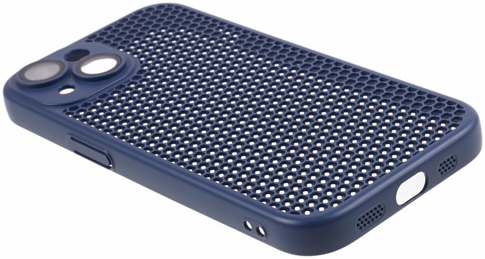 Apple iPhone 15 Hoesje Honingraat Back Cover Blauw afbeelding 5